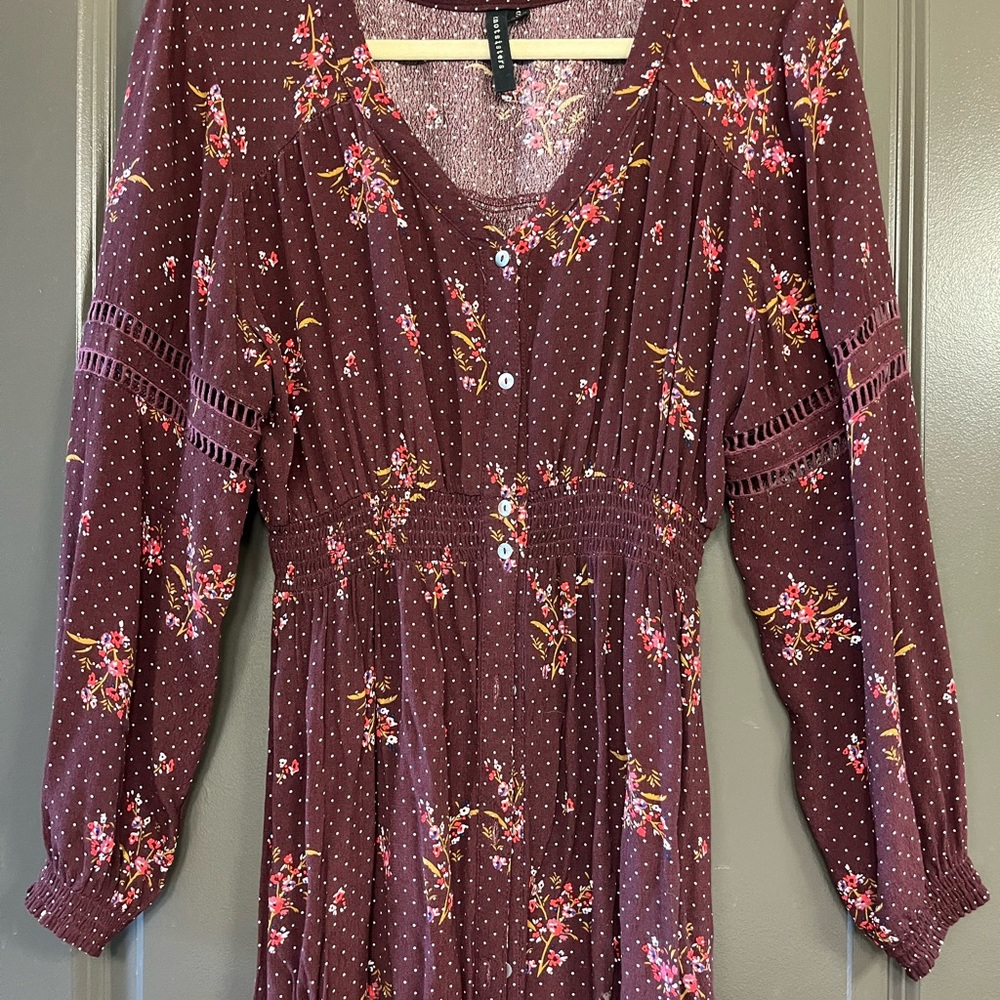 Knot Sisters Gilman floral maxi dress in burgundy canyon - M